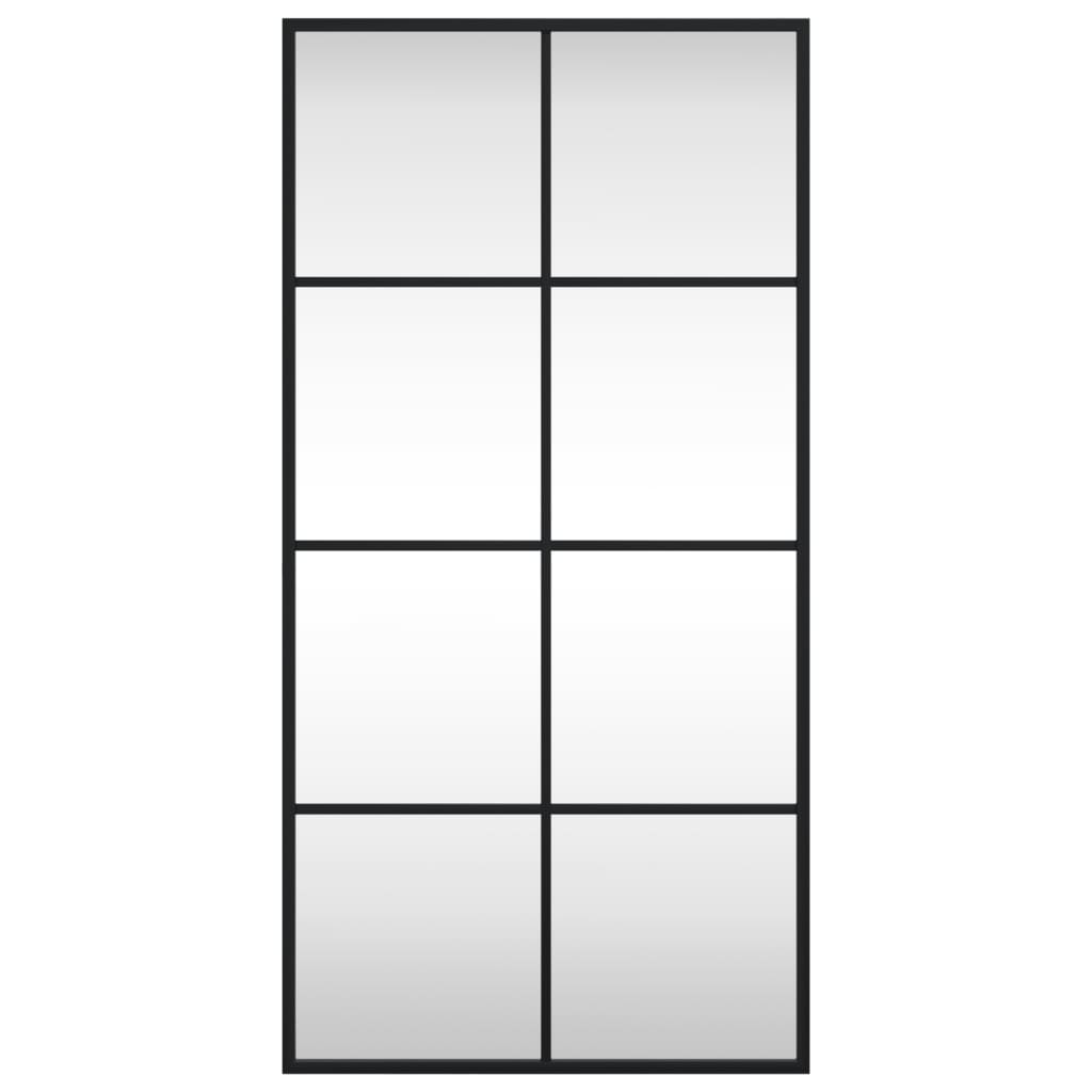 vidaXL Wall Mirror Black 40x80 cm Rectangle Iron