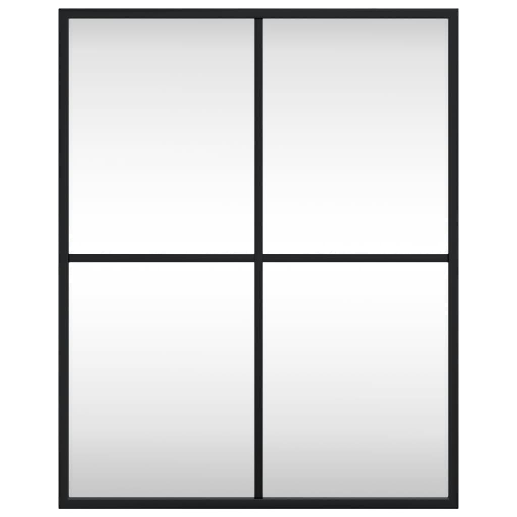 vidaXL Wall Mirror Black 40x50 cm Rectangle Iron