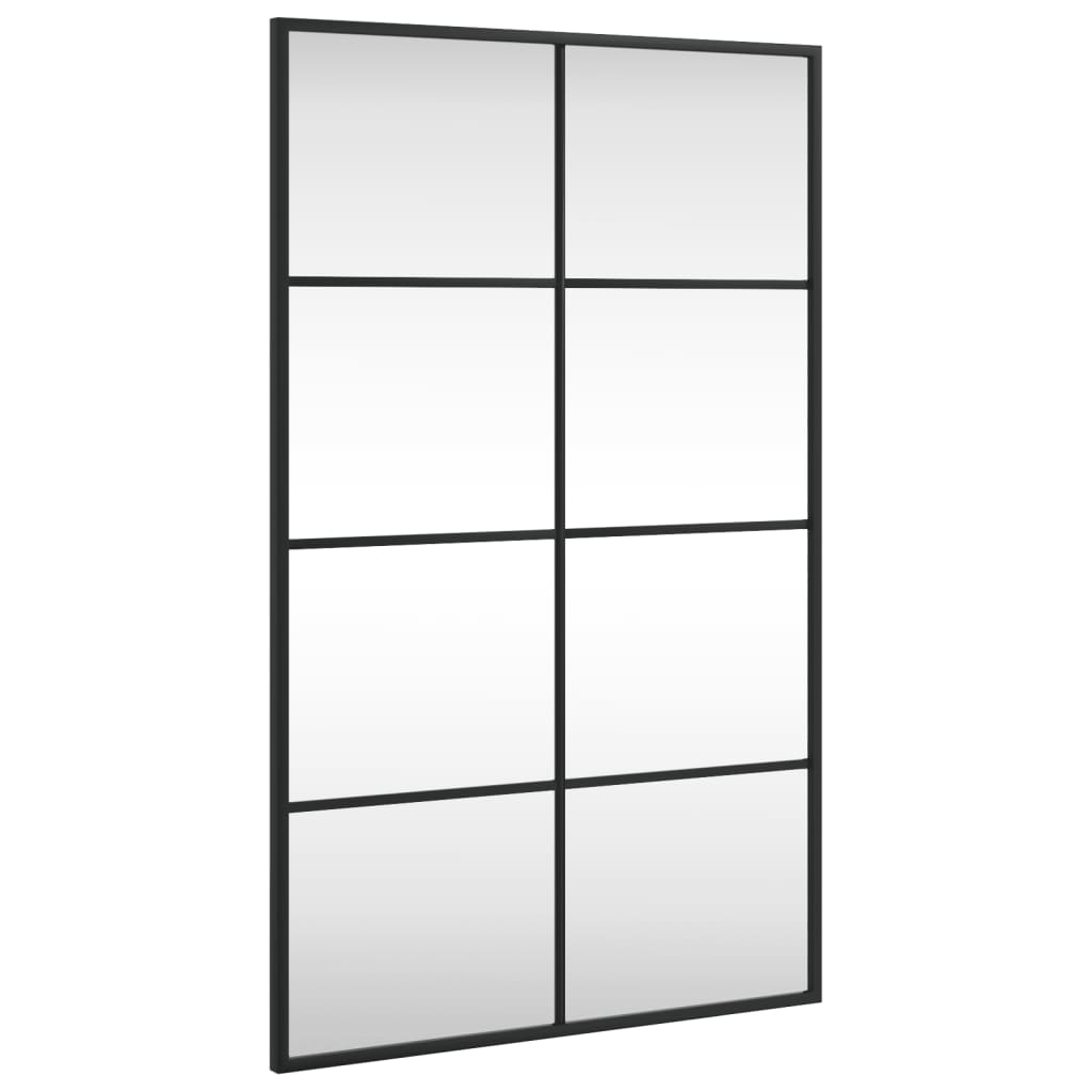 vidaXL Wall Mirror Black 50x80 cm Rectangle Iron