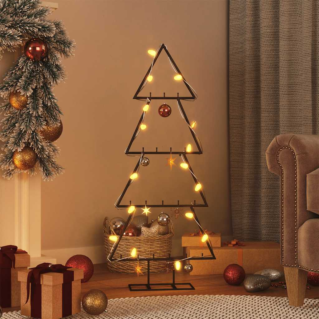 vidaXL Metal Christmas Tree for Decoration Black 125 cm