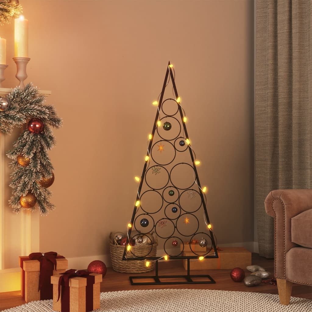 vidaXL Metal Christmas Tree for Decoration Black 125 cm