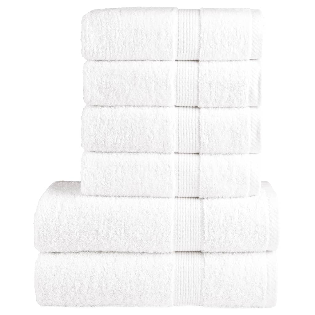 vidaXL 6 Piece Premium Towel Set SOLUND White 600 gsm