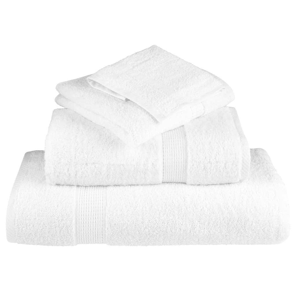 vidaXL 6 Piece Premium Towel Set SOLUND White 600 gsm
