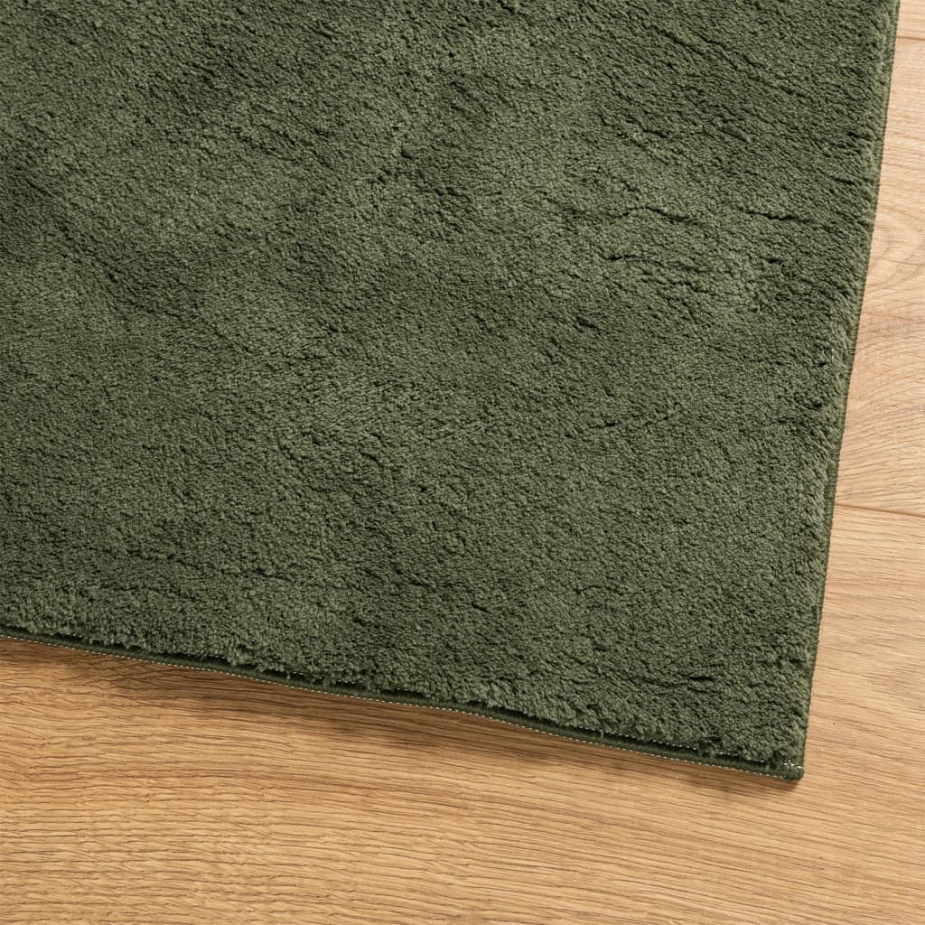 vidaXL Rug HUARTE Short Pile Soft and Washable Forest Green 200x200 cm