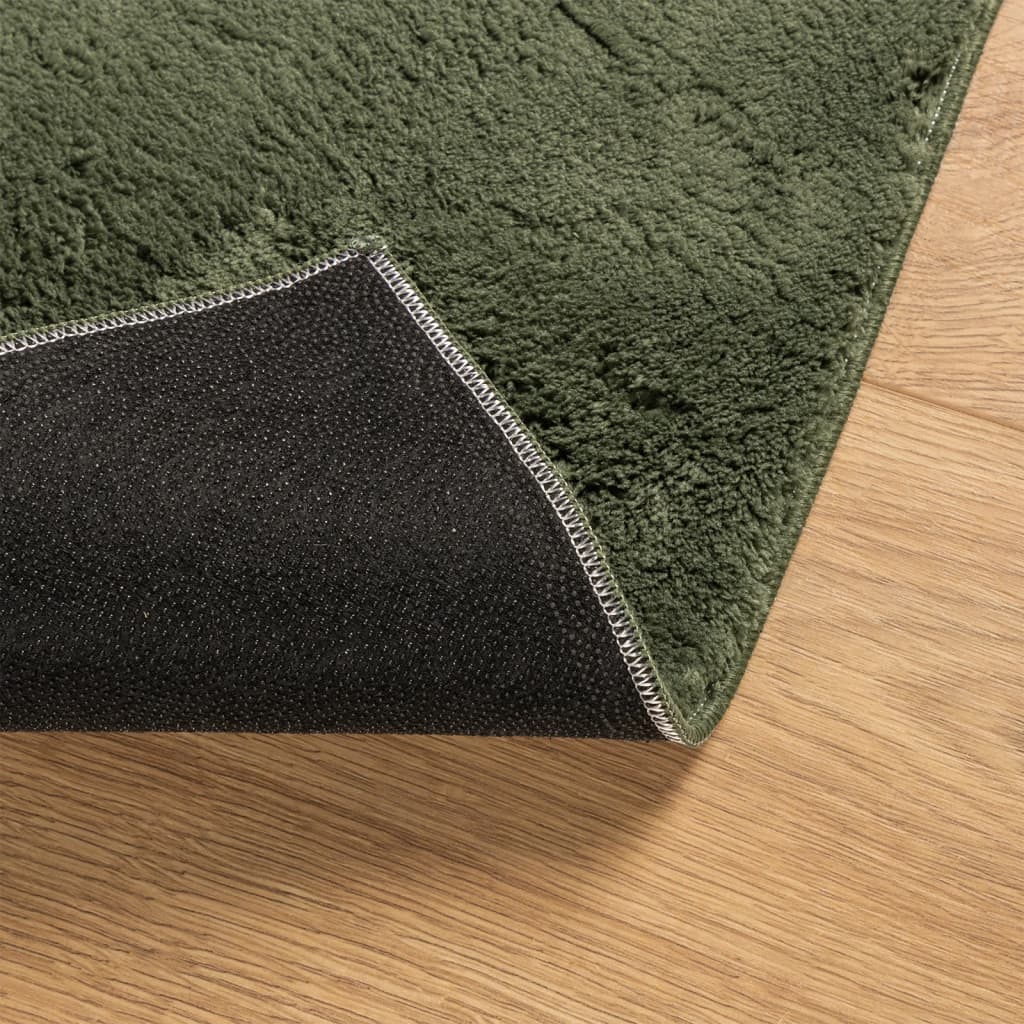 vidaXL Rug HUARTE Short Pile Soft and Washable Forest Green 200x200 cm