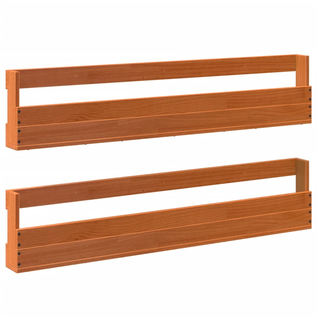 vidaXL Wall-mounted Shoe Racks 2 pcs Wax Brown 110x8.5x23.5 cm Solid Wood Pine