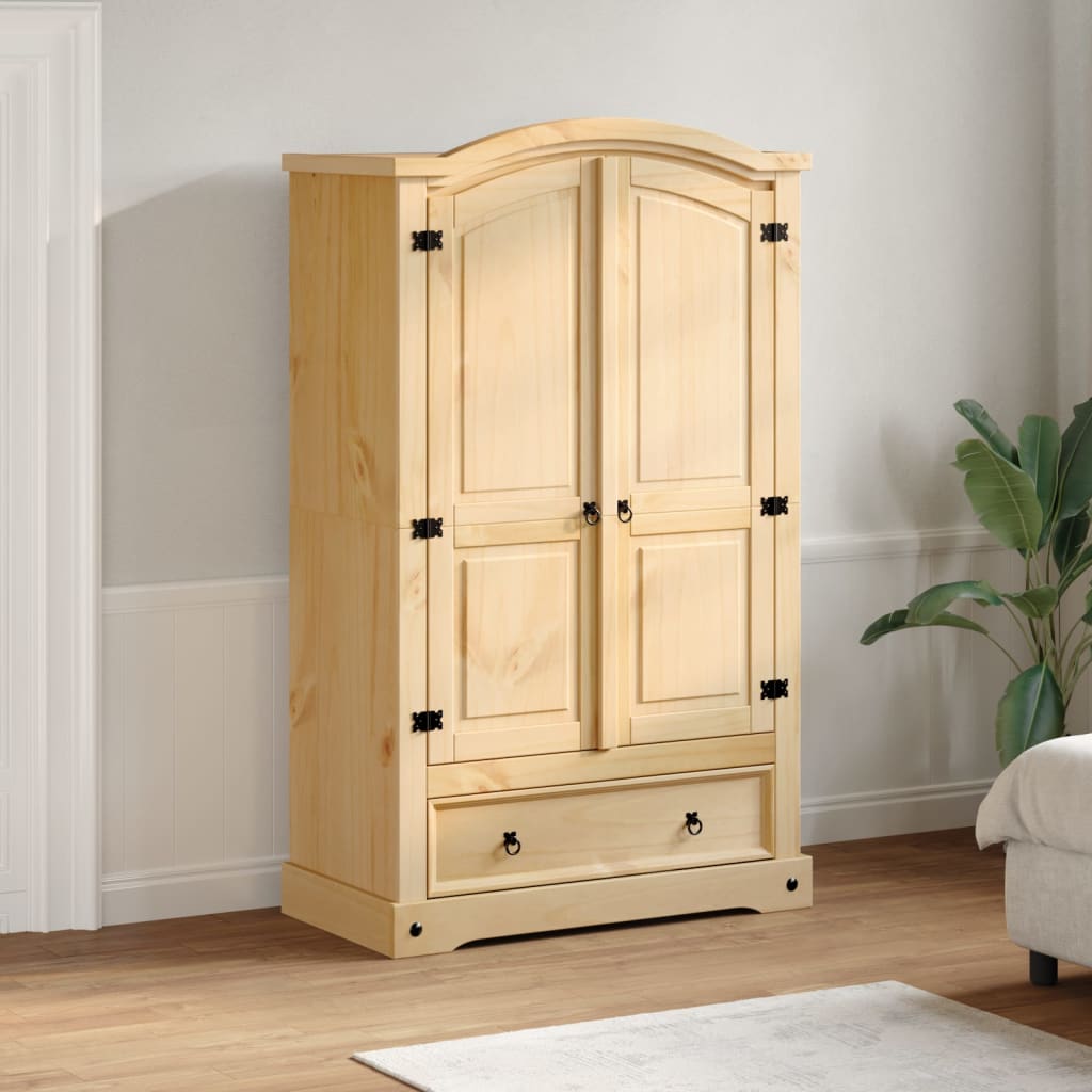 vidaXL Wardrobe "Corona" 101x52x170 cm Solid Wood Pine