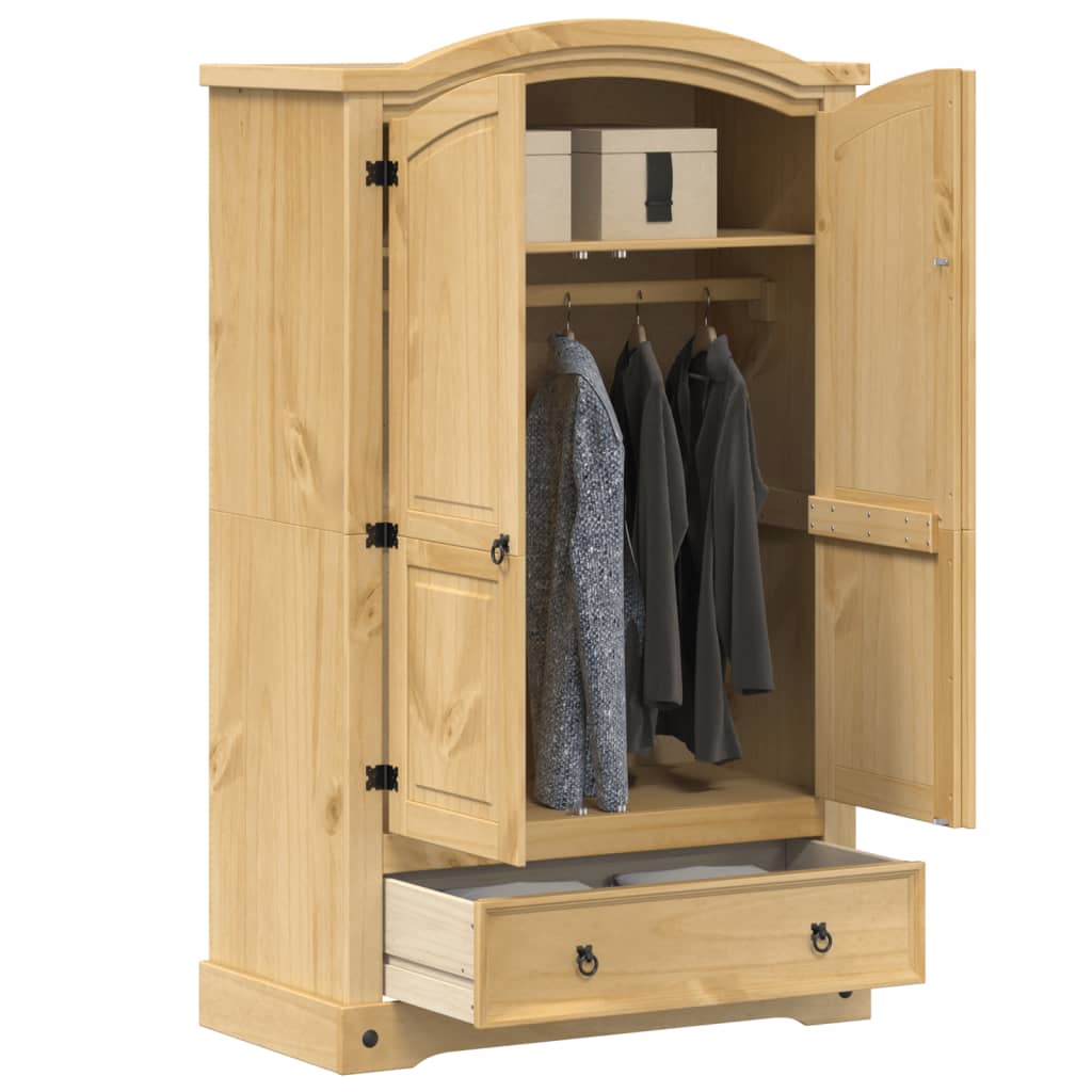 vidaXL Wardrobe "Corona" 101x52x170 cm Solid Wood Pine