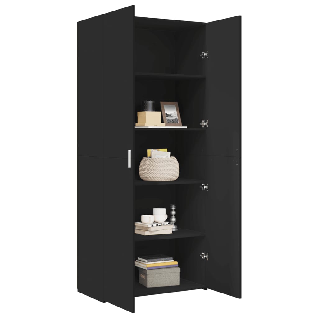vidaXL Highboard Black 80x42.5x185 cm Engineered Wood