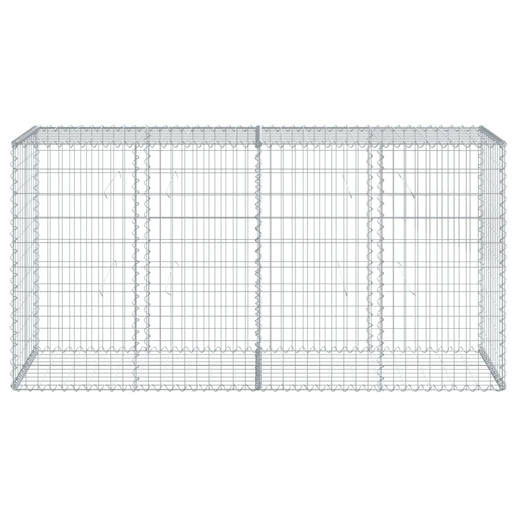 vidaXL Gabion Basket with Cover 200x50x100 cm Galvanised Iron