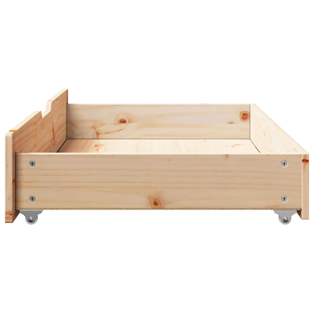 vidaXL Under-Bed Drawers with Wheels 2 pcs 95x55x17 cm Solid Wood Pine