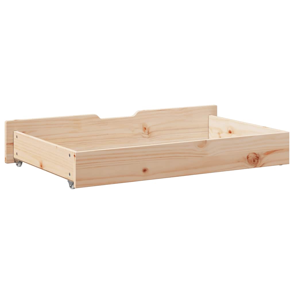 vidaXL Under-Bed Drawers with Wheels 2 pcs 95x55x17 cm Solid Wood Pine