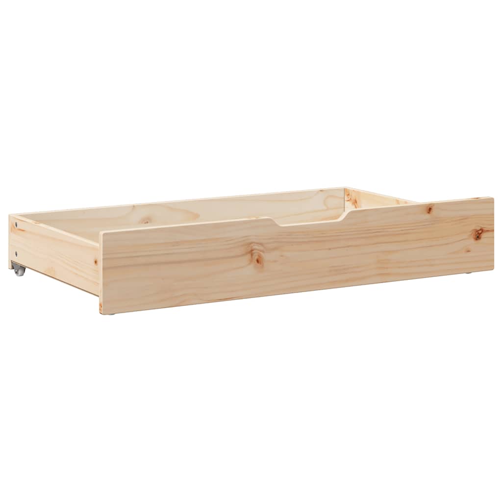 vidaXL Under-Bed Drawers with Wheels 2 pcs 90x55x17 cm Solid Wood Pine