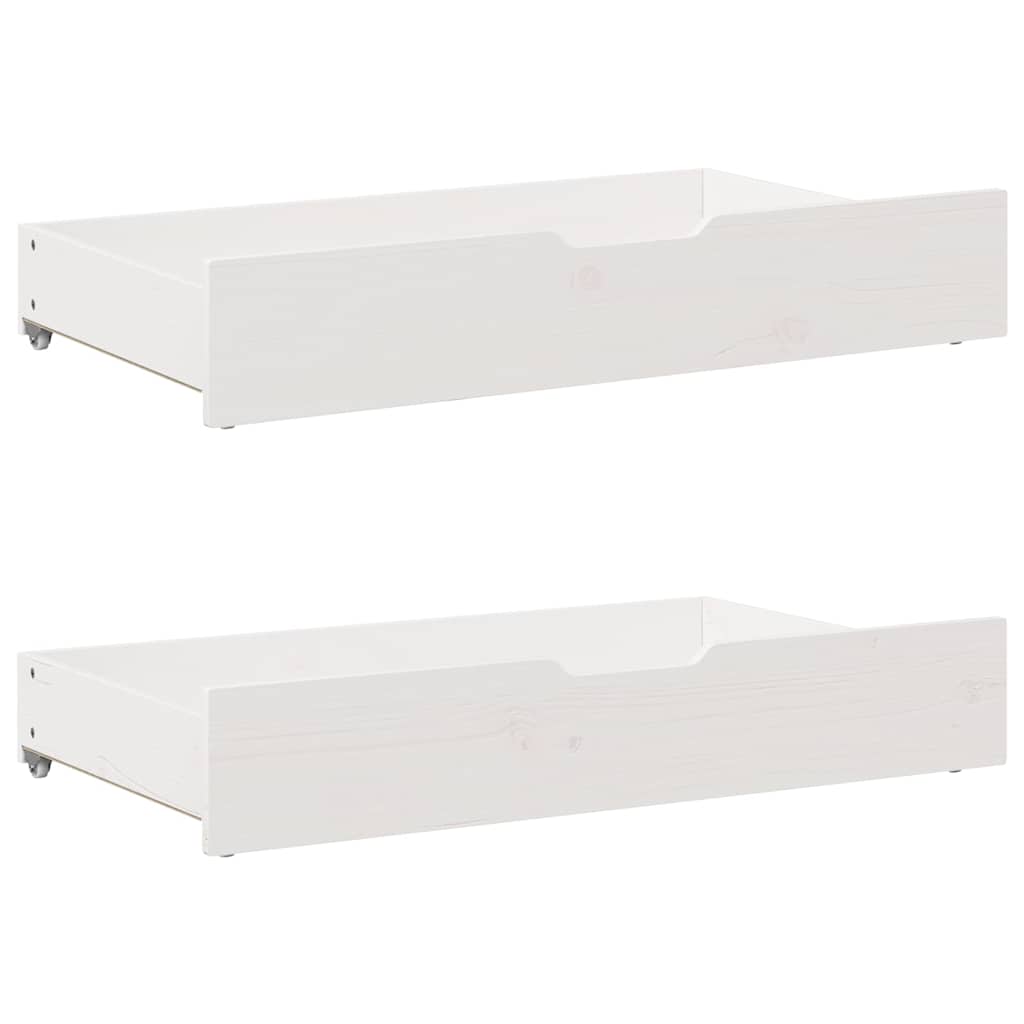 vidaXL Under-Bed Drawers 2 pcs White 90x55x17 cm Solid Wood Pine
