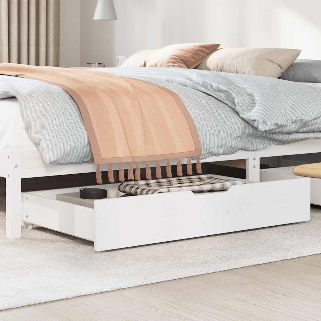 vidaXL Under-Bed Drawers 2 pcs White 90x55x17 cm Solid Wood Pine