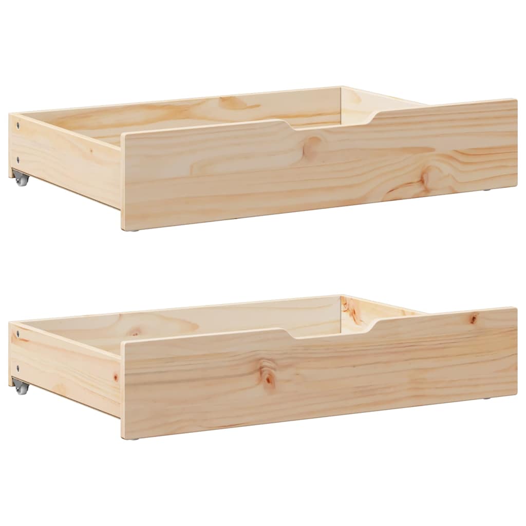 vidaXL Under-Bed Drawers with Wheels 2 pcs 85x55x17 cm Solid Wood Pine