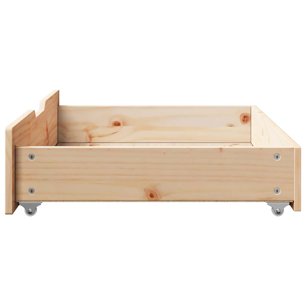 vidaXL Under-Bed Drawers with Wheels 2 pcs 85x55x17 cm Solid Wood Pine