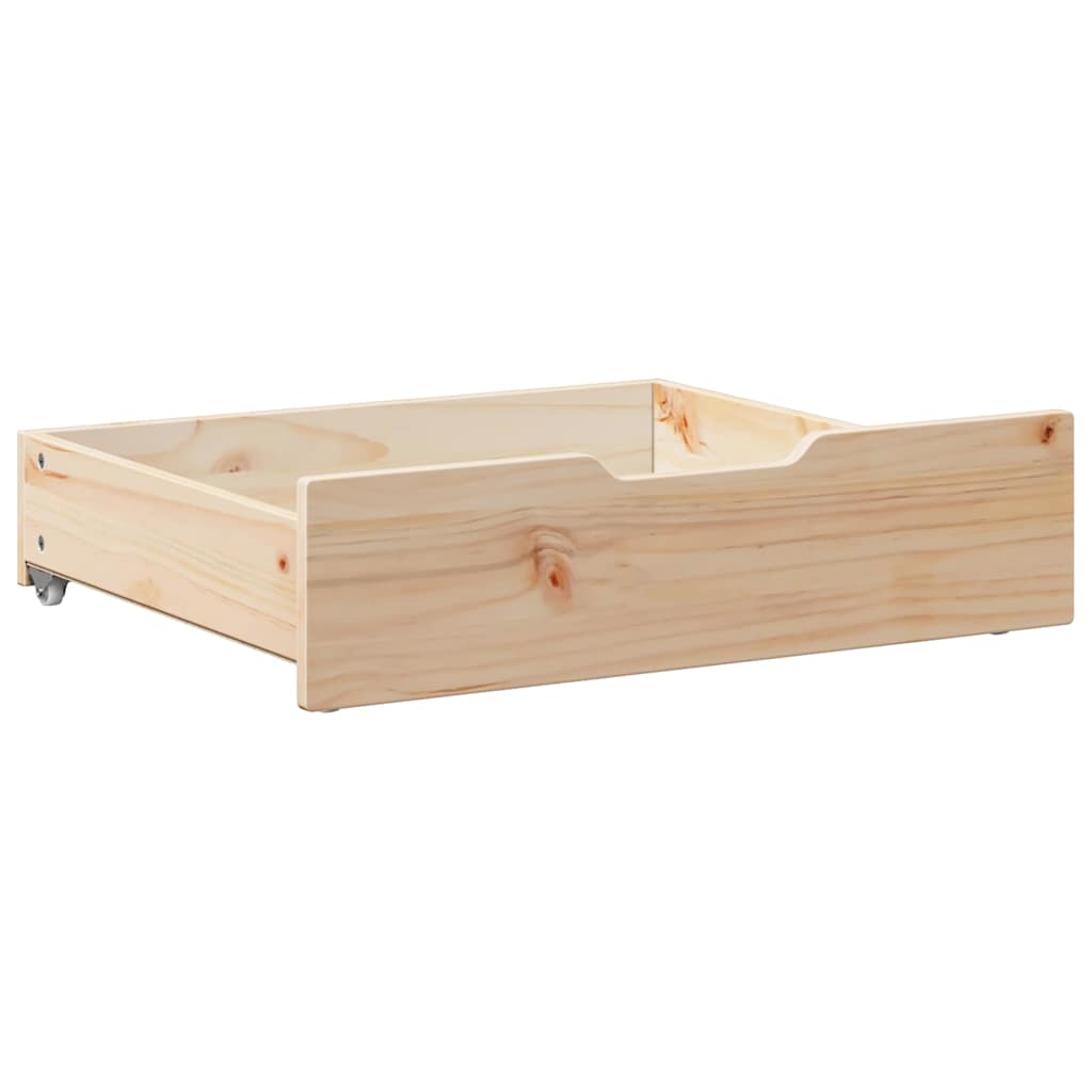 vidaXL Under-Bed Drawers with Wheels 2 pcs 75x55x17 cm Solid Wood Pine