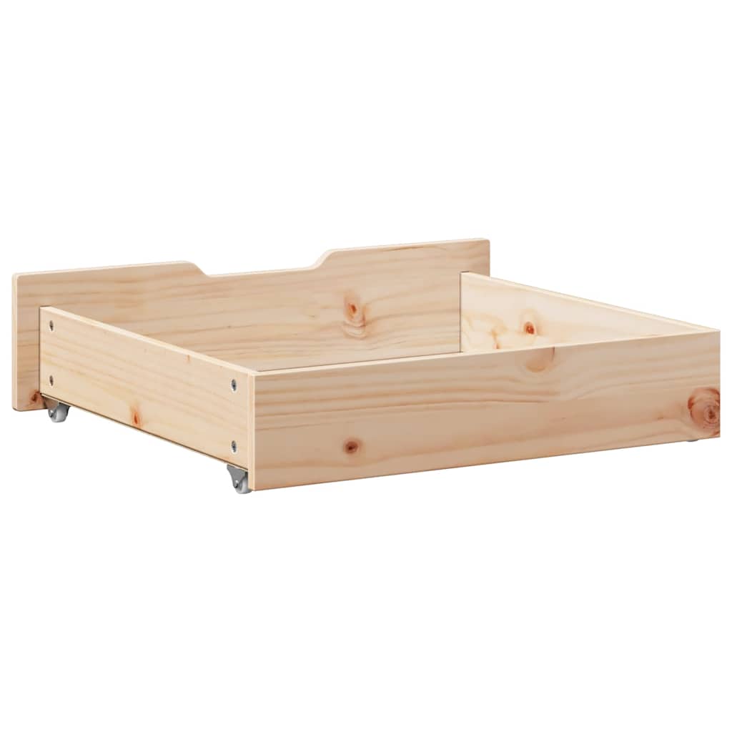 vidaXL Under-Bed Drawers with Wheels 2 pcs 75x55x17 cm Solid Wood Pine