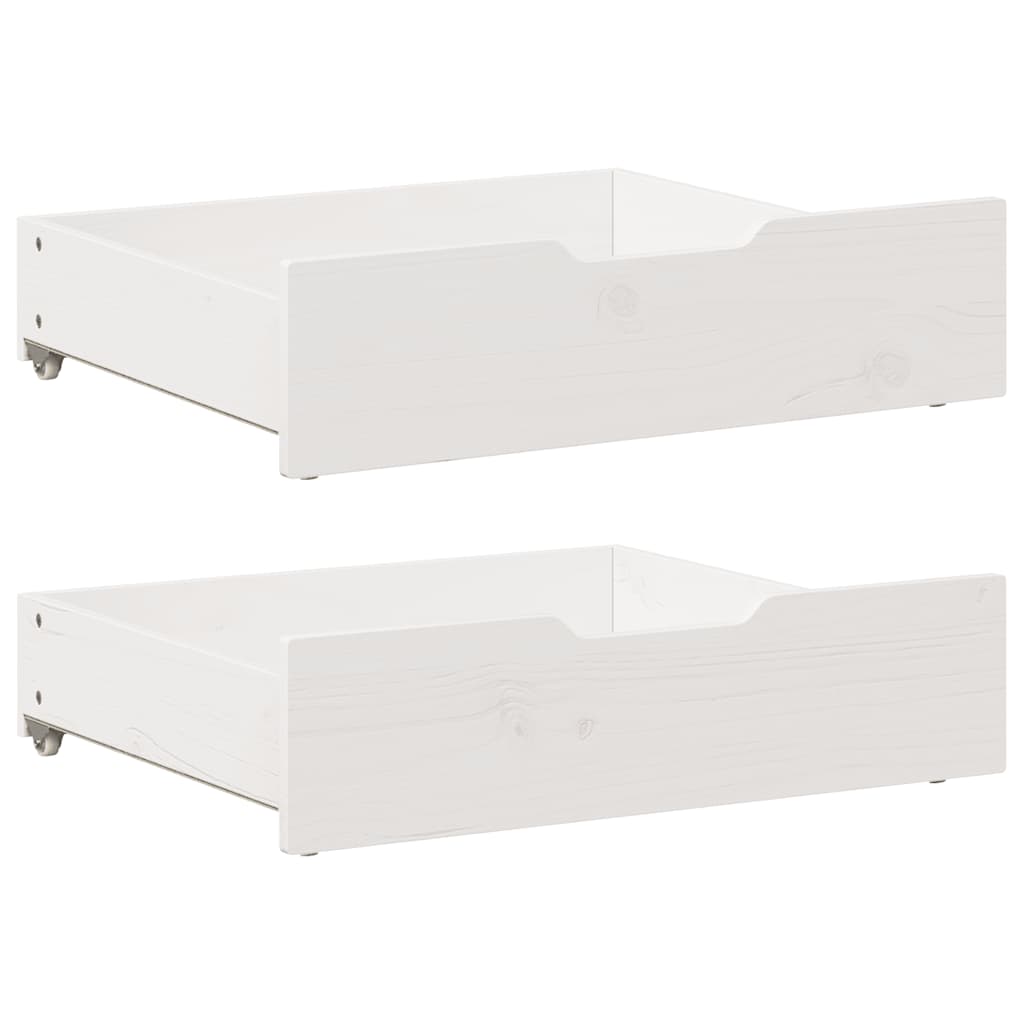 vidaXL Under-Bed Drawers 2 pcs White 75x55x17 cm Solid Wood Pine