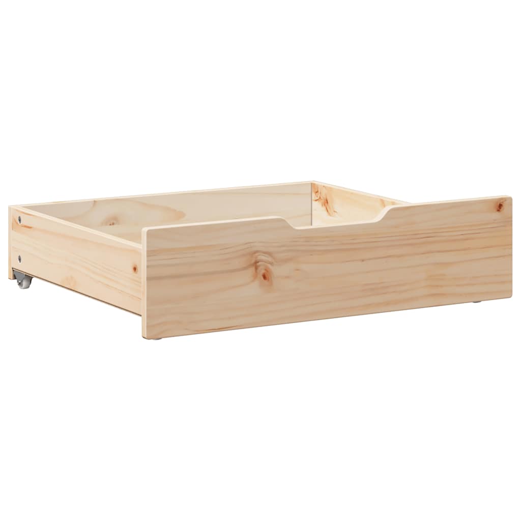 vidaXL Under-Bed Drawers with Wheels 2 pcs 65x55x17 cm Solid Wood Pine