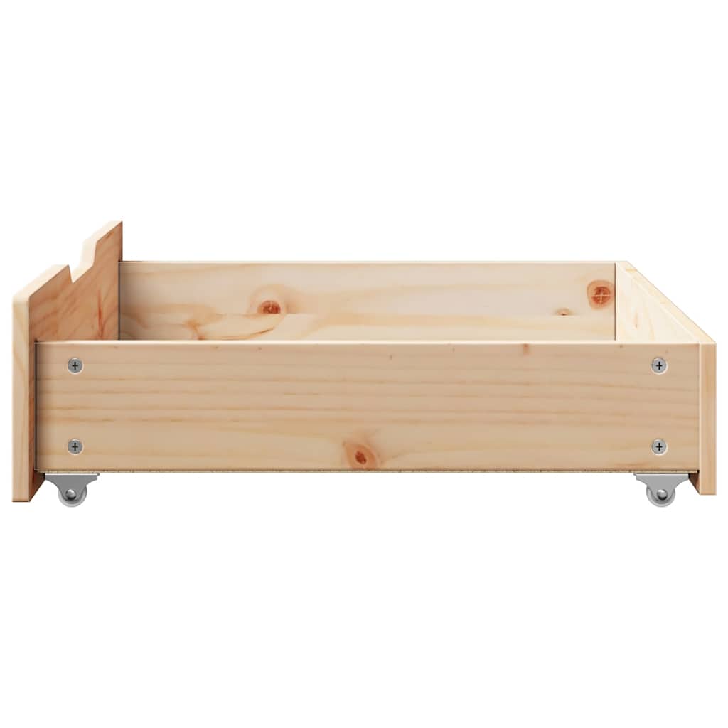 vidaXL Under-Bed Drawers with Wheels 2 pcs 65x55x17 cm Solid Wood Pine