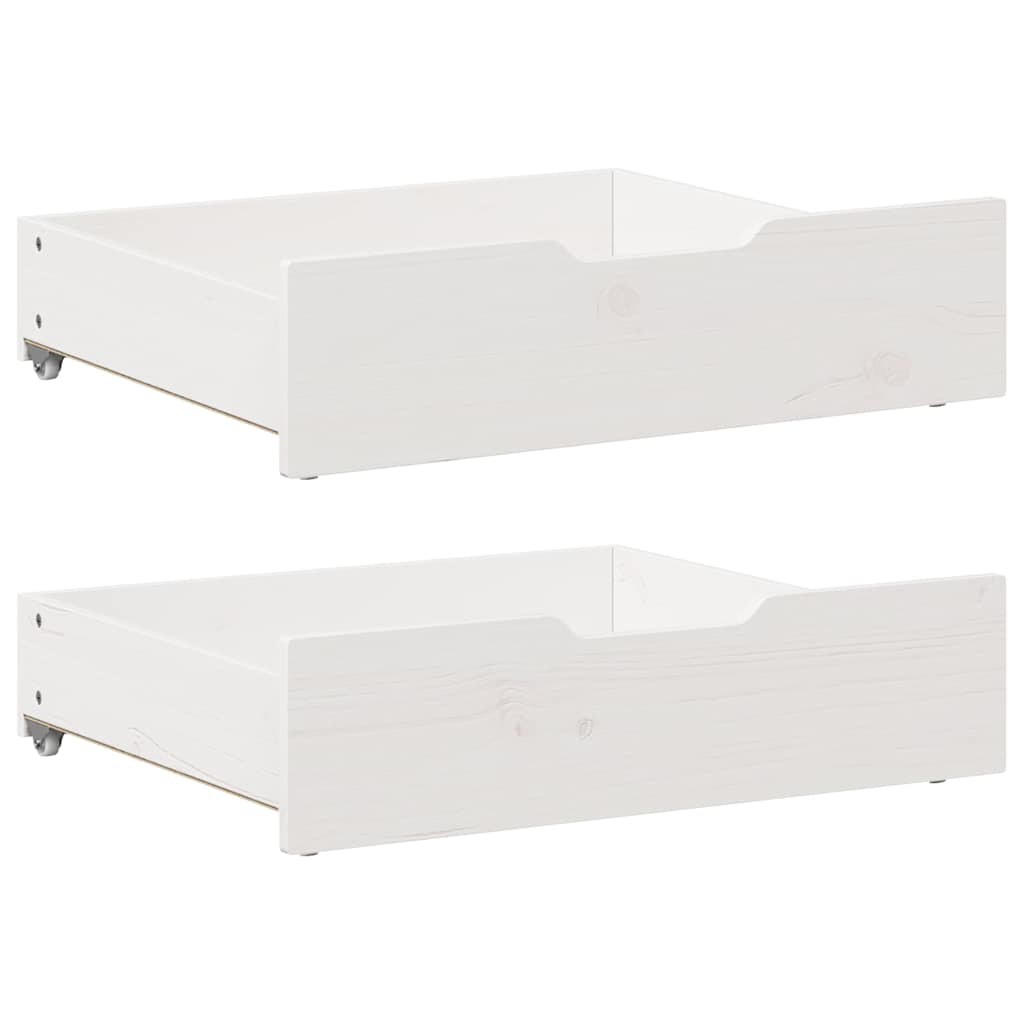 vidaXL Under-Bed Drawers 2 pcs White 65x55x17 cm Solid Wood Pine