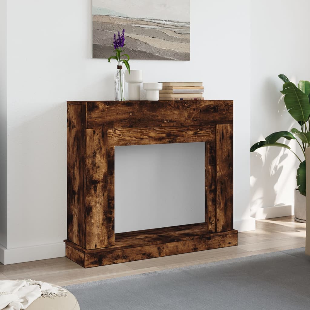 vidaXL Fireplace Surround Smoked Oak 100x30x87.5 cm Engineered Wood