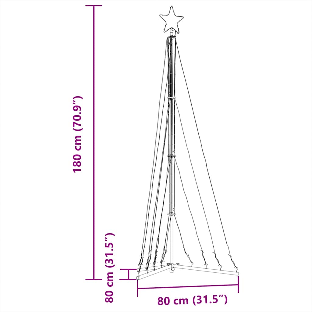 vidaXL LED Christmas Tree 339 LEDs Warm White 187 cm