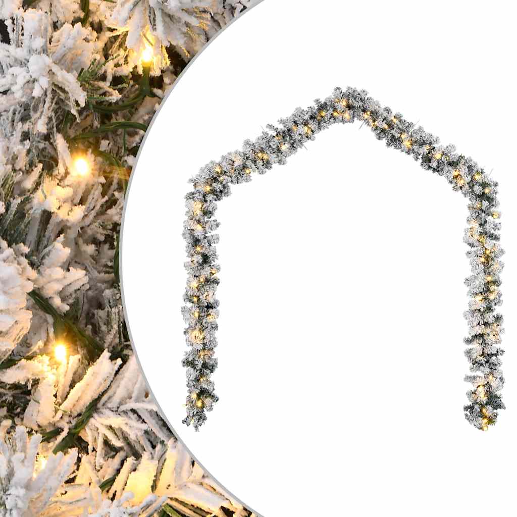 vidaXL Christmas Garland with LED Lights Green 20 m PVC