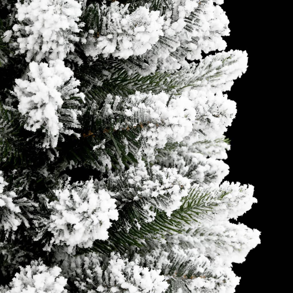 vidaXL Artificial Slim Christmas Tree with Flocked Snow 210 cm PVC&PE
