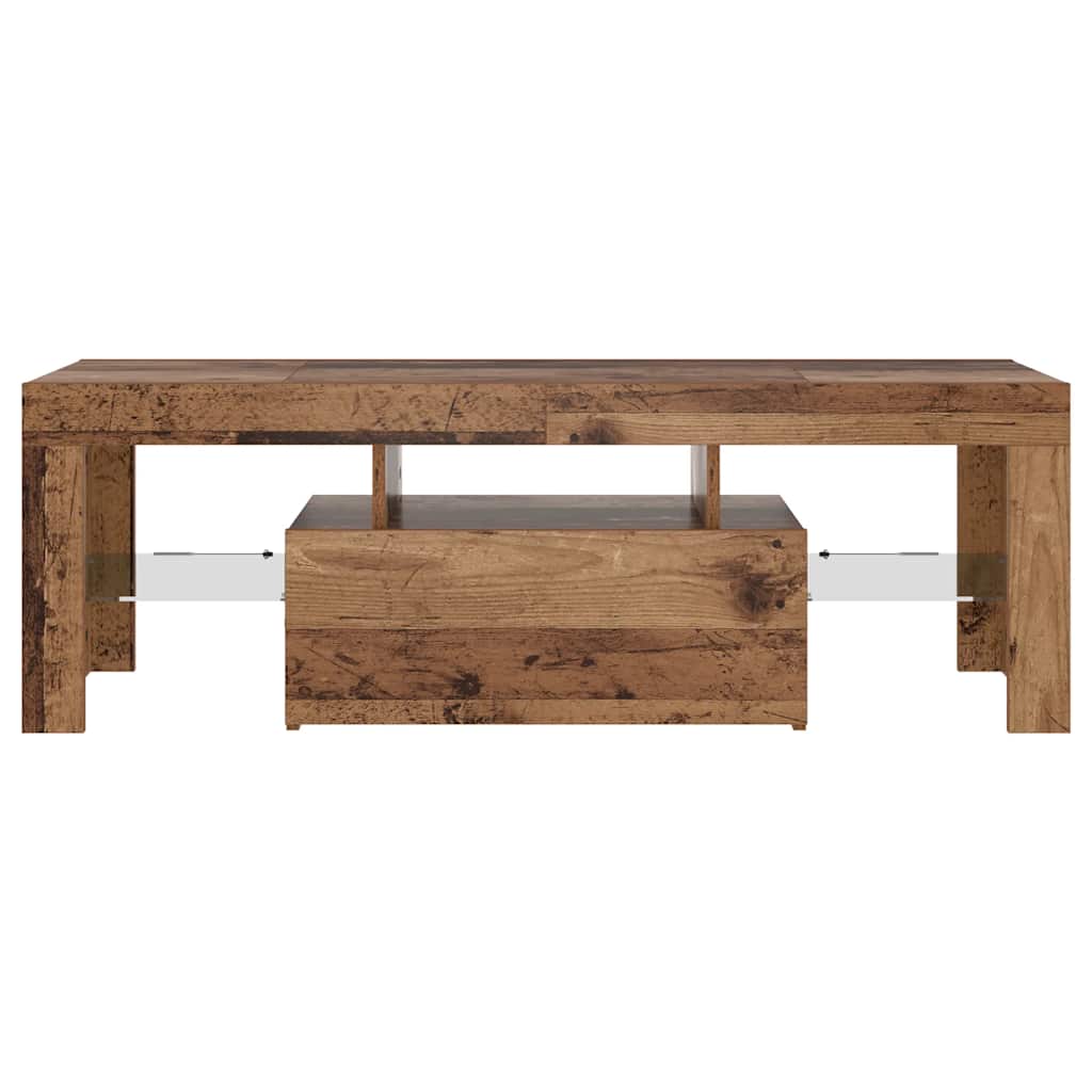 vidaXL TV Cabinet with LED Lights Old Wood 120x36.5x40 cm Engineered Wood