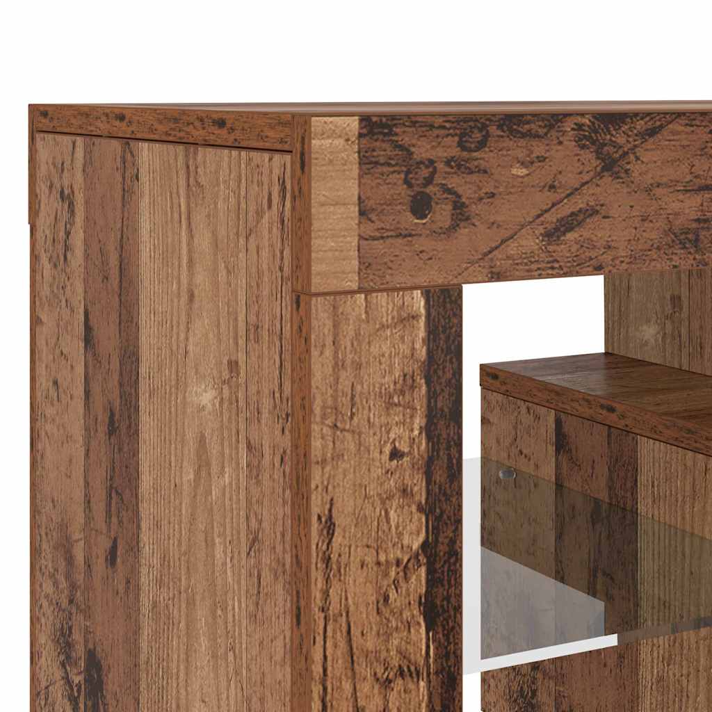 vidaXL TV Cabinet with LED Lights Old Wood 120x36.5x40 cm Engineered Wood