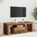 vidaXL TV Cabinet with LED Lights Old Wood 120x36.5x40 cm Engineered Wood