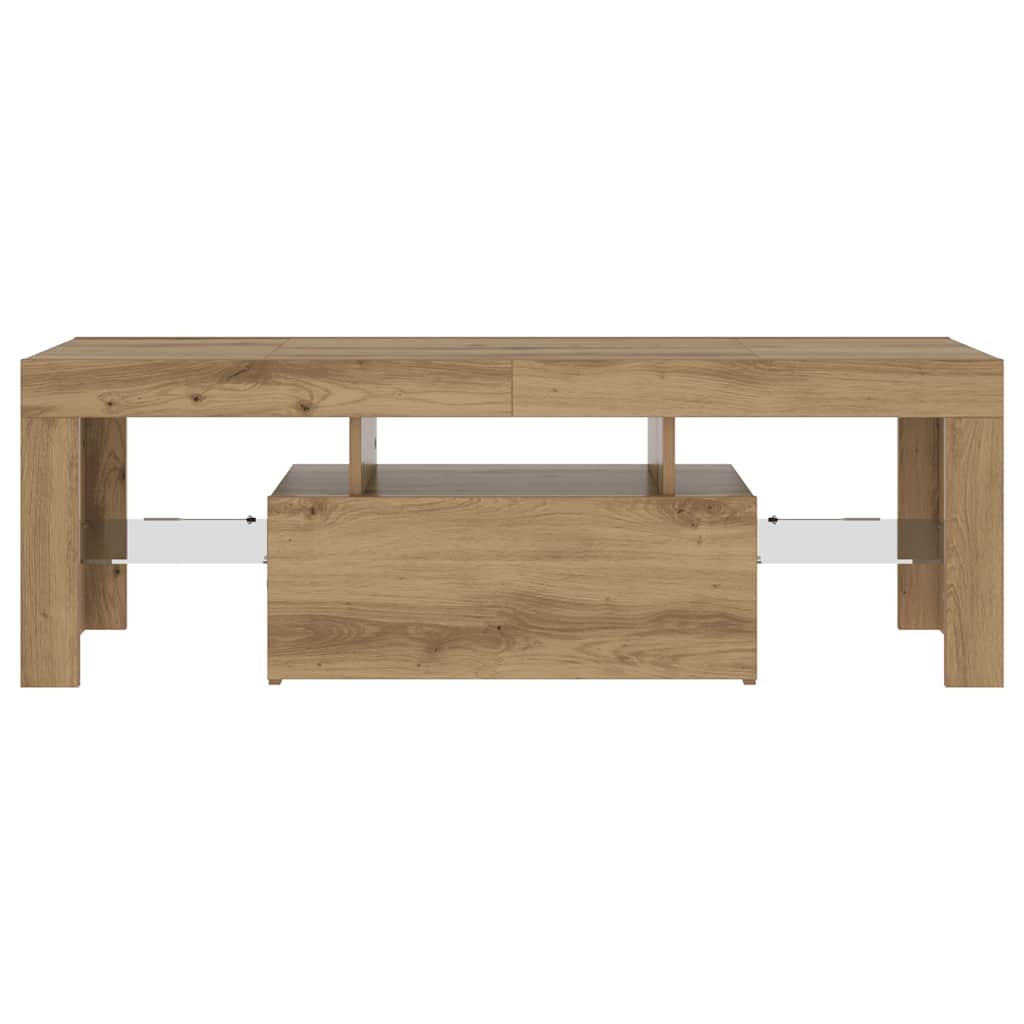 vidaXL TV Cabinet with LED Lights Artisan Oak 120x36.5x40 cm Engineered Wood