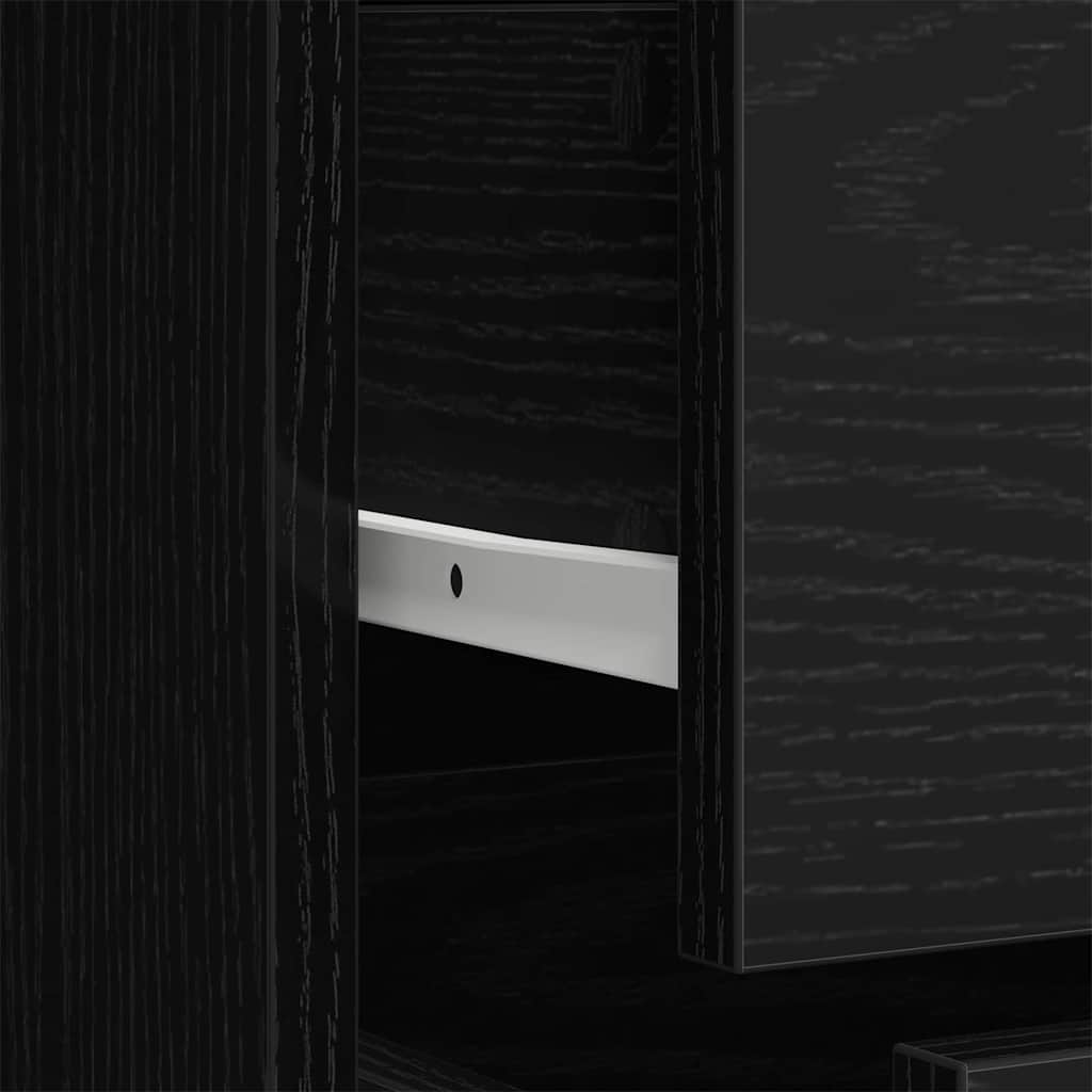 vidaXL Wardrobe with Drawer Black Oak 80 x 52 x 180 cm Engineered Wood