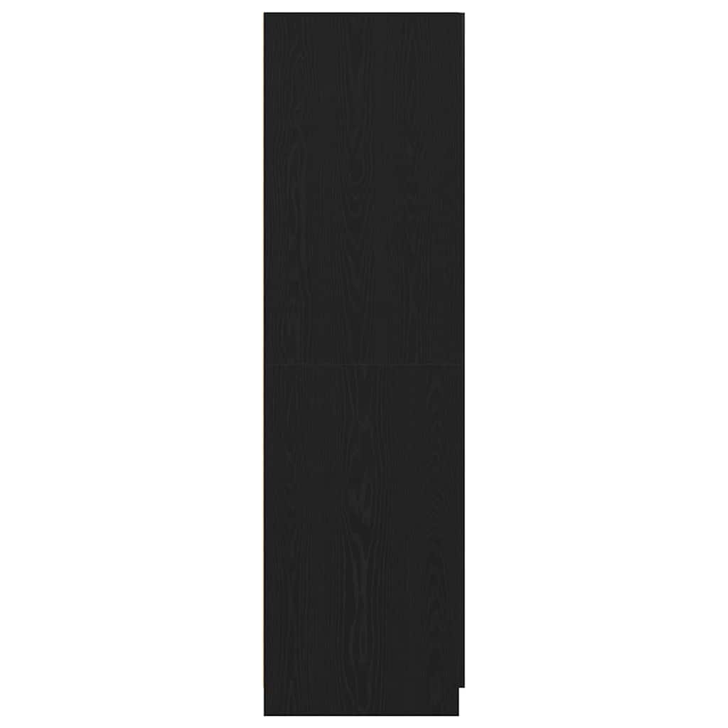 vidaXL Wardrobe with Drawer Black Oak 80 x 52 x 180 cm Engineered Wood