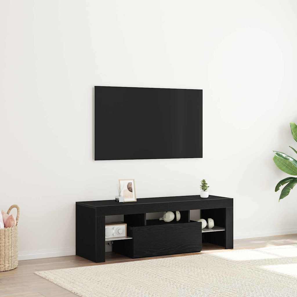 vidaXL TV Cabinet Black Oak 120 x 35 x 40 cm Engineered Wood