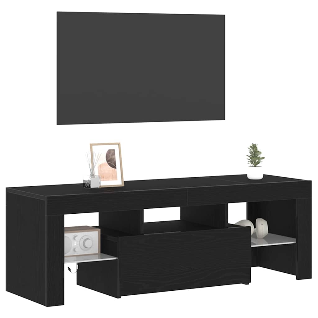vidaXL TV Cabinet Black Oak 120 x 35 x 40 cm Engineered Wood