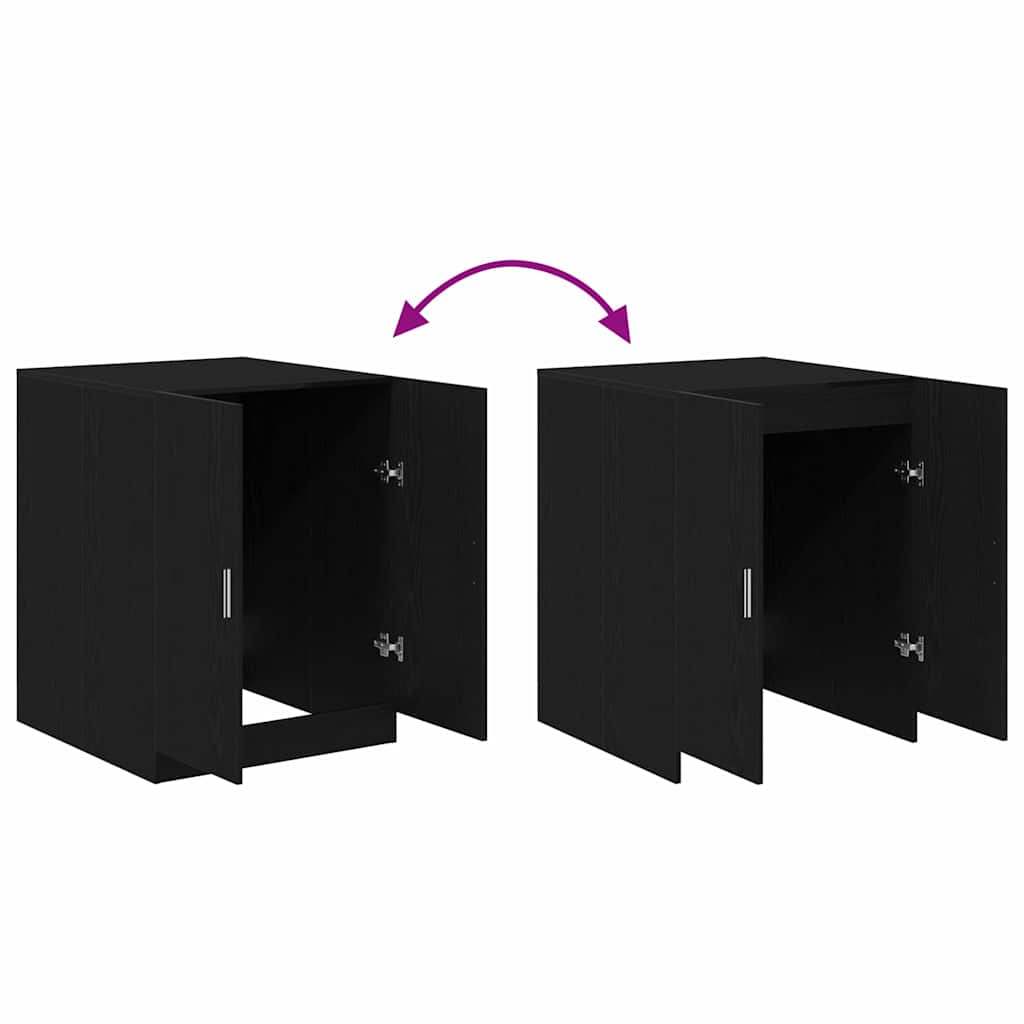 vidaXL Washing Machine Cabinet Black Oak 70.5 x 71.5 x 91.5 cm