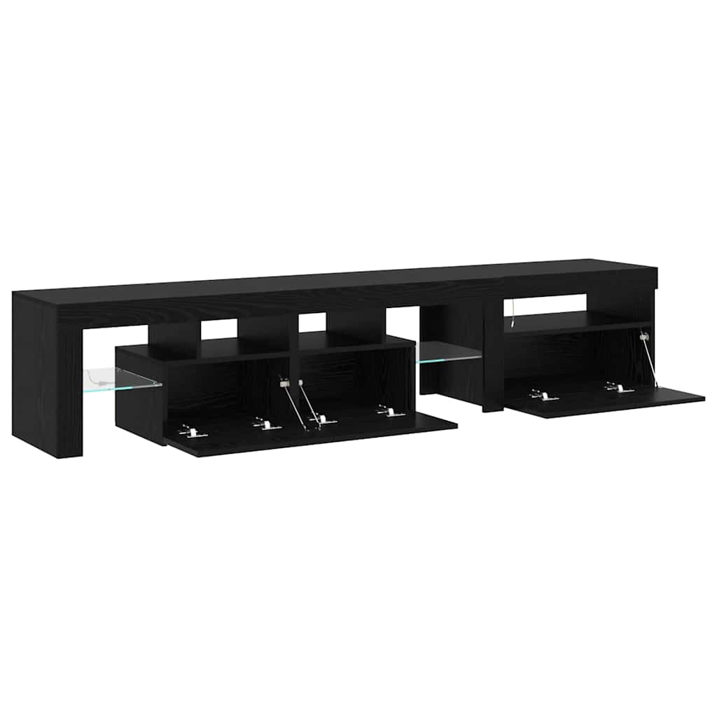 vidaXL TV Cabinet 2 pcs Black Oak 200 x 37 x 40 cm Engineered Wood