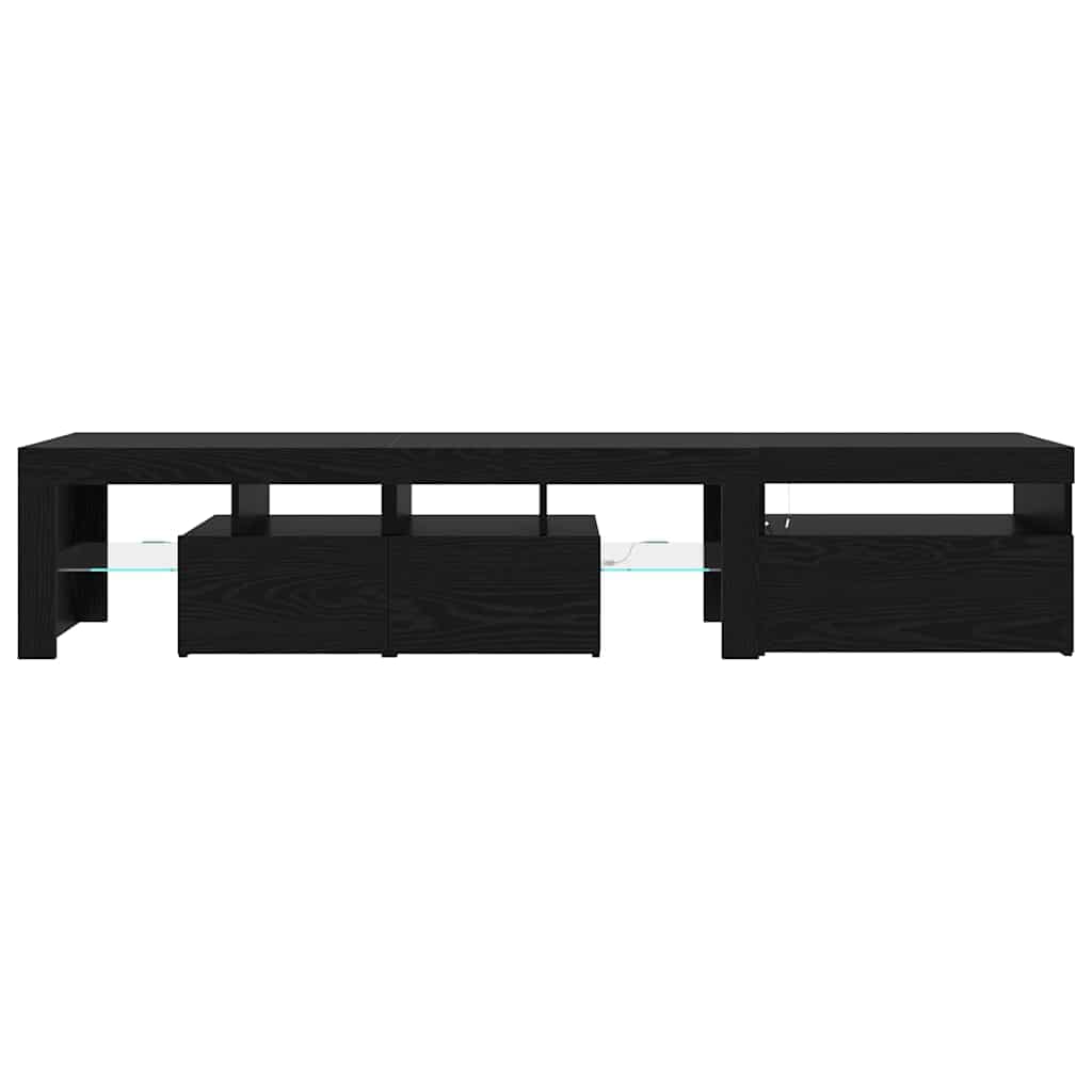 vidaXL TV Cabinet 2 pcs Black Oak 200 x 37 x 40 cm Engineered Wood