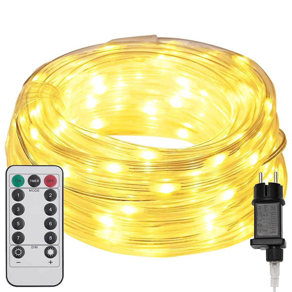 vidaXL Rope Light with 480 LEDs Warm White 20 m PVC