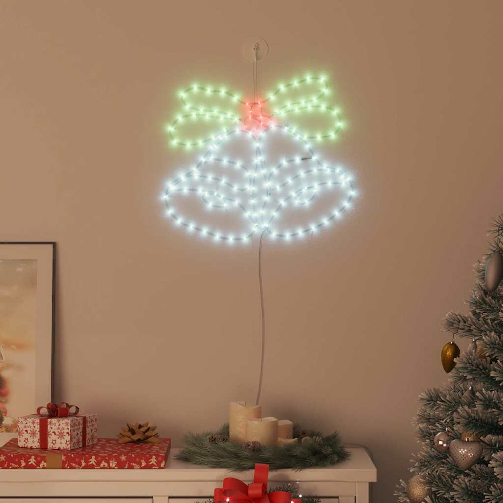 vidaXL Christmas Bell with 144 LEDs Multicolour 56 x 46 cm PVC